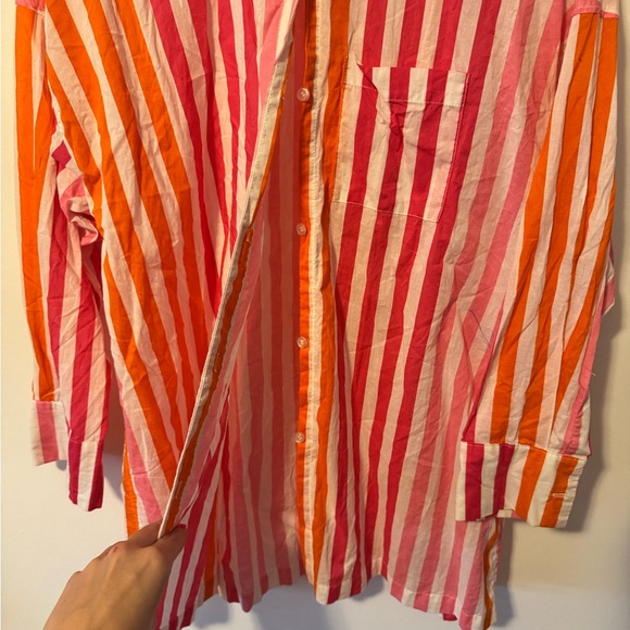 Beach Riot Pink and Orange Striped Swim Coverup S/M - Picture 4 of 5